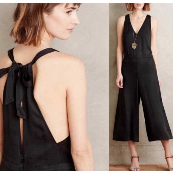 Anthropologie Elevenses Wide Leg Cropped Jumpsuit - small - Picture 1 of 11
